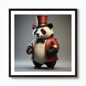 Nursery Room Circus Ringmaster Panda Art Print