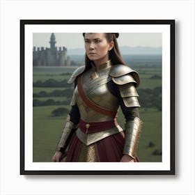 Woman In Armor Art Print