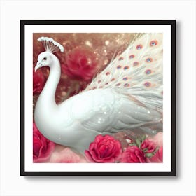 White Peacock Art Print