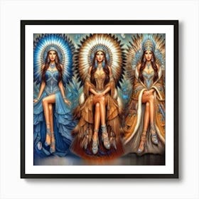 Three Native American Women Art Print