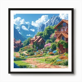 Village In The Mountains 6 Art Print