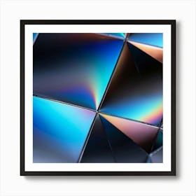 Close Up Of A Vibrant Holographic Pattern Shimmering With Iridescent Colors Against A Minimalist Ba (1) Art Print