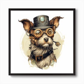 Steampunk Dog 4 Art Print