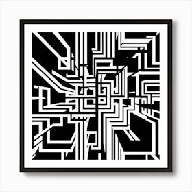 Black and White Abstract Art 402 Art Print