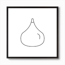 Fig Icon In Black Flat Outline Design Art Print