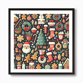 Christmas Doodles Art Print