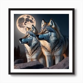Wolf Couple Art Print