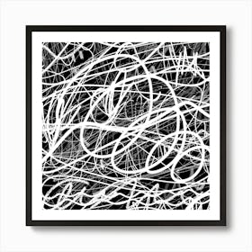 Ink Brushes Texture Grunge Wallpaper Black And White Art Print