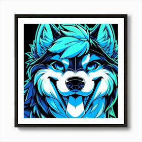 Neon Husky 5 Art Print