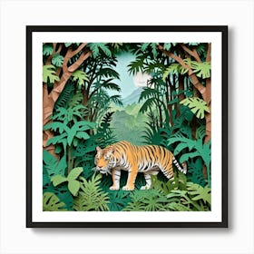 Tiger In The Jungle Art Print