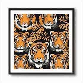 Tiger Heads Art Print