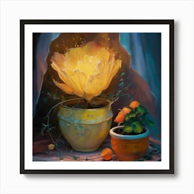 Flower And A Pot Art Print