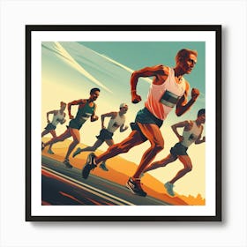 Marathon Runners 3 Art Print