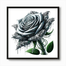 Robot Rose Art Print