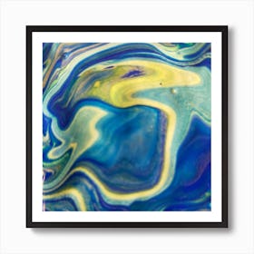 Blue And Yellow Swirl Art Print