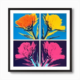 Everlasting Flower 3 Pop Art Illustration Square Art Print