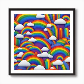 Rainbows And Clouds 1 Art Print