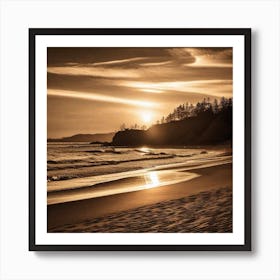 Sunset At The Beach 393 Art Print