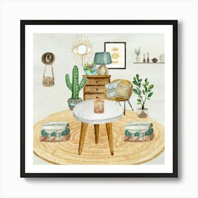 Laundry Bohemian Living Room Art Print