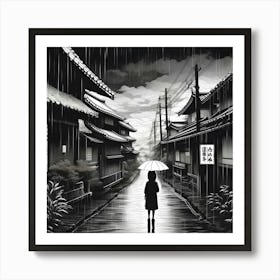 Rainy Day In Japan Art Print