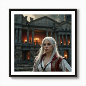 Woman In A Medieval Costume Art Print