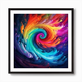 Rainbow Spiral into the Abyss Art Print