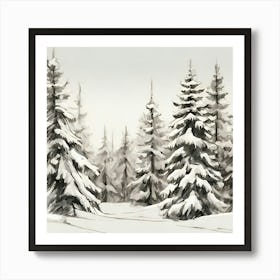 Snowy Forest 1 Art Print