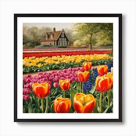 Tulips In The Garden 10 Art Print