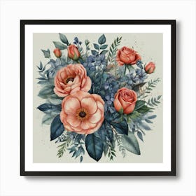 Bouquet Of Roses Art Print