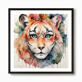 Tiger Watercolor Painting Art Print