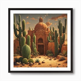 Cactus In The Desert 4 Art Print