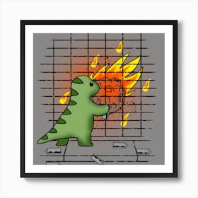 Dino Graffiti 1 Art Print