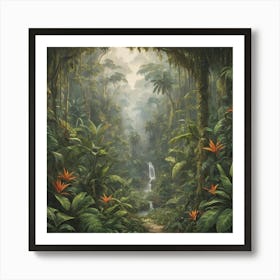 Tropical Jungle Art Print Paintings 1 Art Print