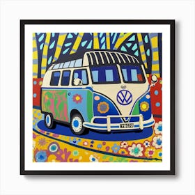 Hippie camper Art Print