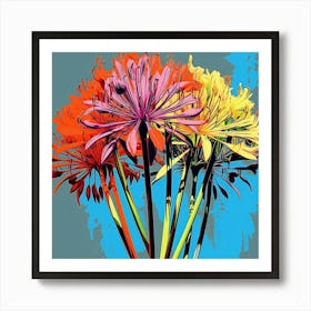 Andy Warhol Style Pop Art Flowers Agapanthus 3 Square Art Print