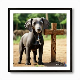 Dog on the Grave Art Print