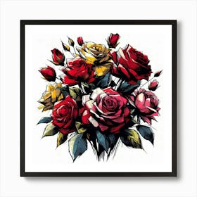 Rose flowers 2 Art Print