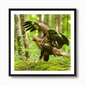 Golden Eagle In The Forest Art Print