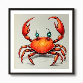 Crab Coloring Page Art Print