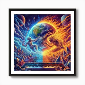 Battle Of Elements Art Print