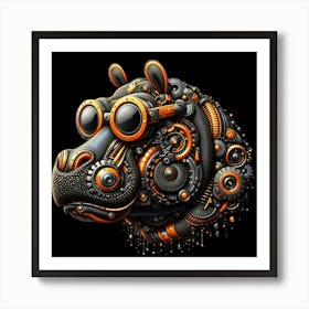 Steampunk Hippo Art Print
