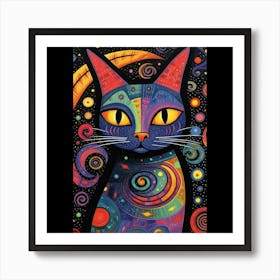 Kaleidoscope Cat Art Print