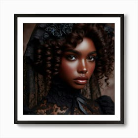 Gothic Black Beauty Art Print