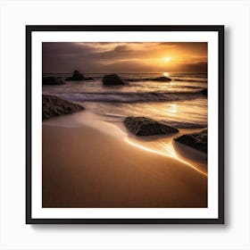 Sunset On The Beach 791 Art Print