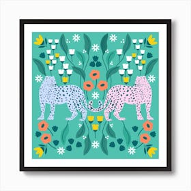 Leopards In Bloom Art Print