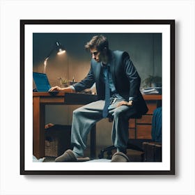 Working from home Art Print