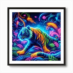 Neon Tiger 7 Art Print