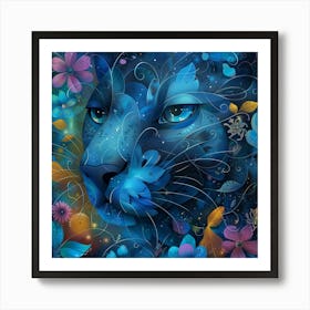 Blue Panther Art Print
