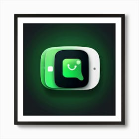 Wechat Messaging App Icon Logo Chat Social Media Communication Platform China Tencent Mo (1) Art Print