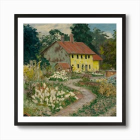 Gustav Klimt Style Farm Garden(1) Art Print